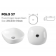 370x370x115mm Bathroom Square Above Counter White Ceramic Wash Basin